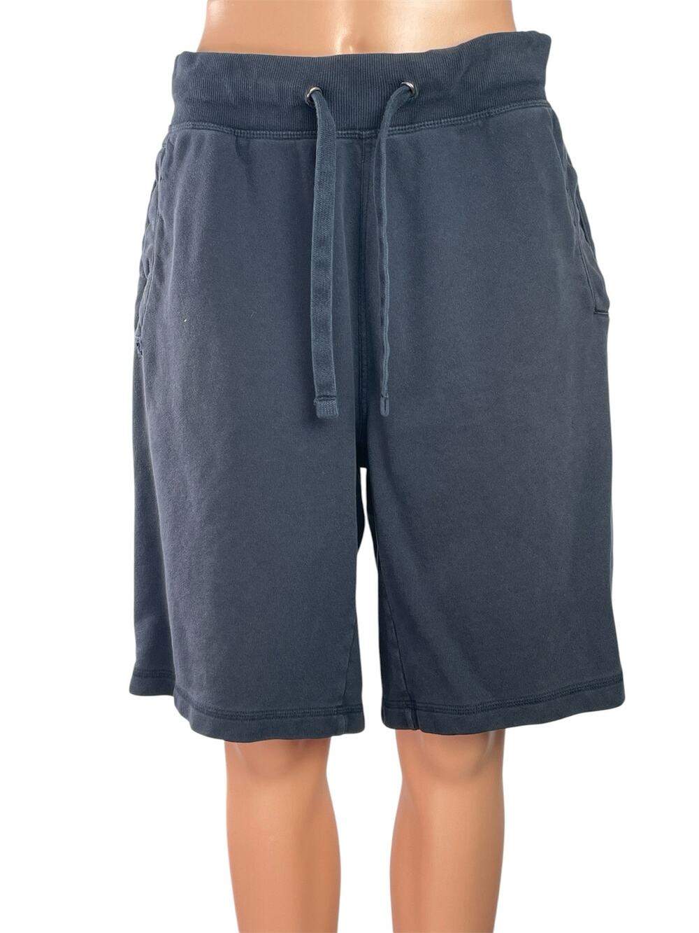 H&M Women's Navy Blue Drawstring High Rise Straight Bermuda Lounge Shorts Size M